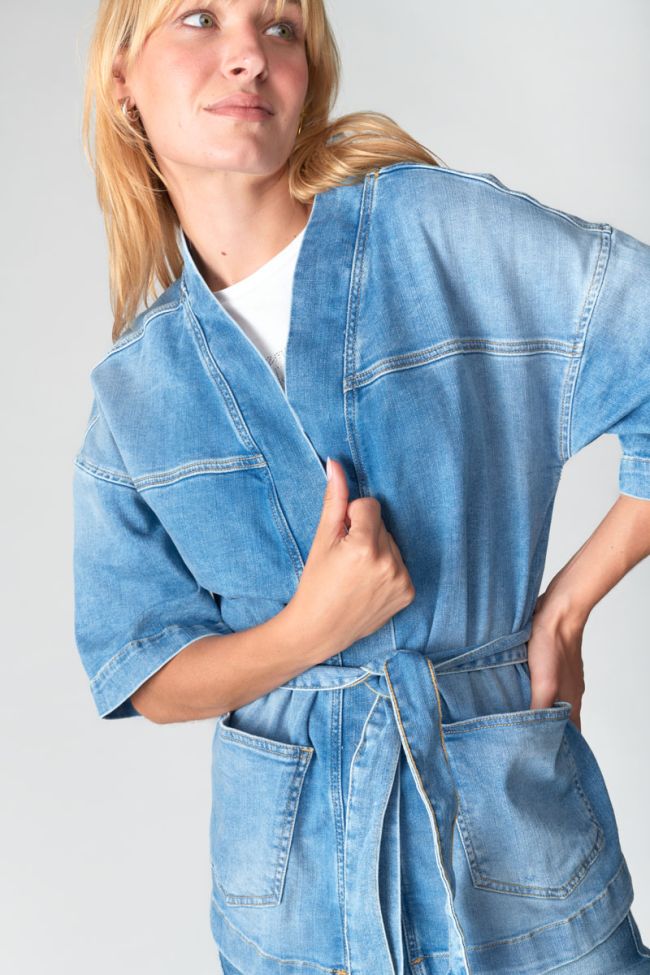 Veste kimono Beocca en jeans bleu