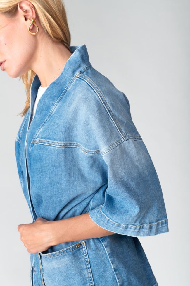 Veste kimono Beocca en jeans bleu