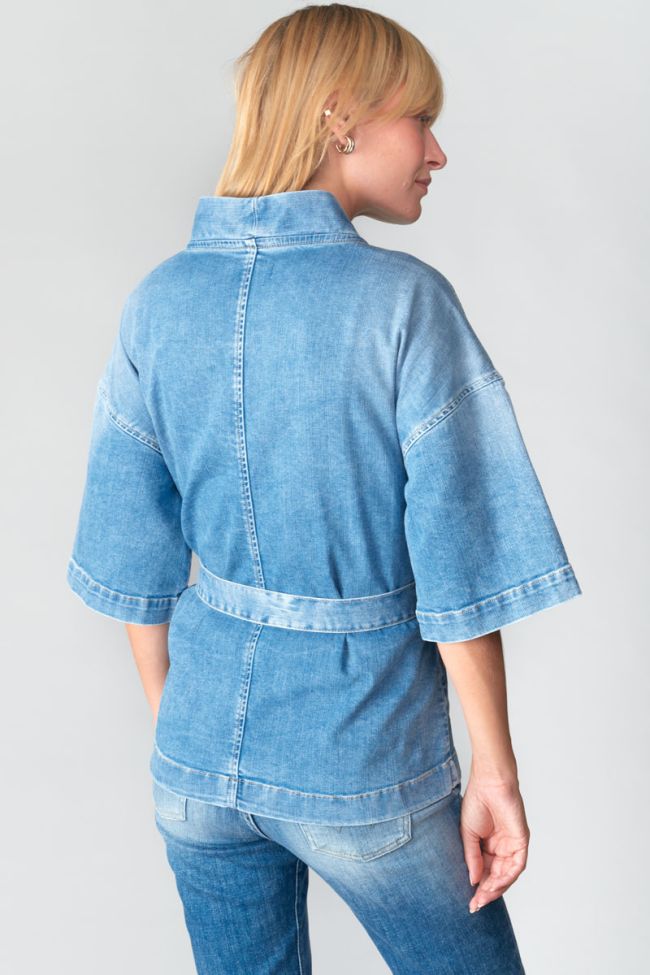 Veste kimono Beocca en jeans bleu