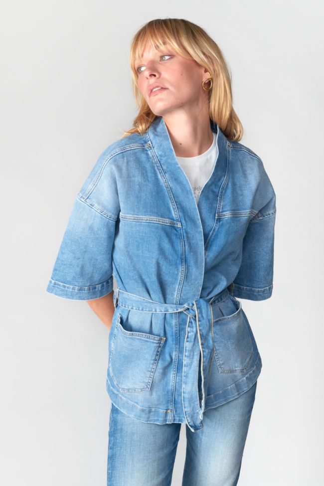 Veste kimono Beocca en jeans bleu