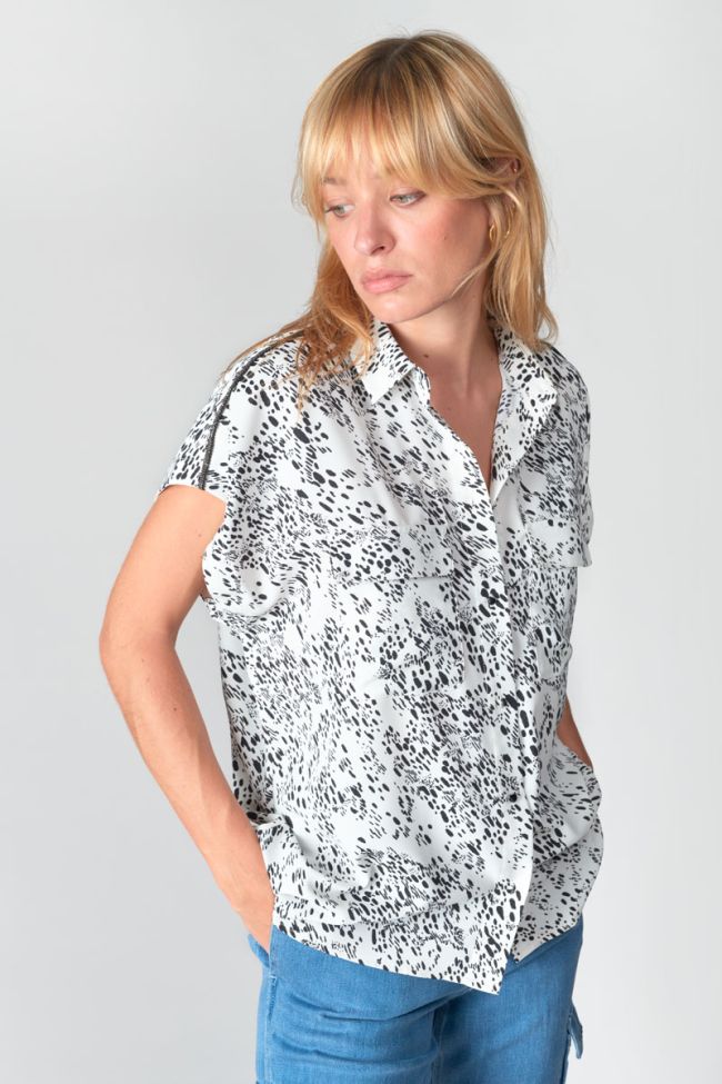 Chemise Dahlia noir et blanche à motif