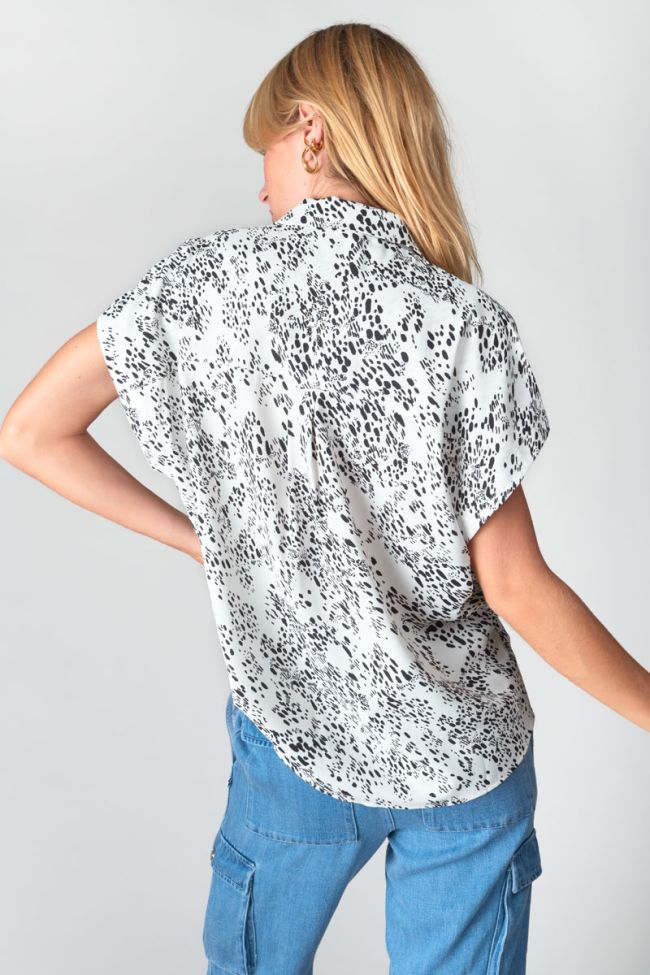 Chemise Dahlia noir et blanche à motif