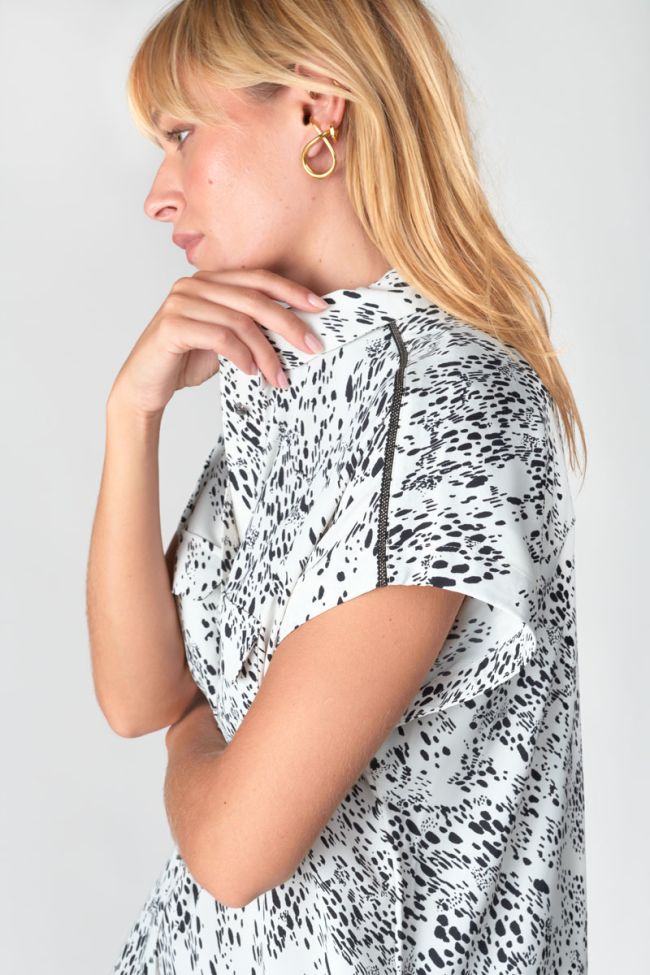 Chemise Dahlia noir et blanche à motif