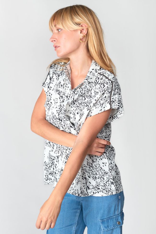 Chemise Dahlia noir et blanche à motif