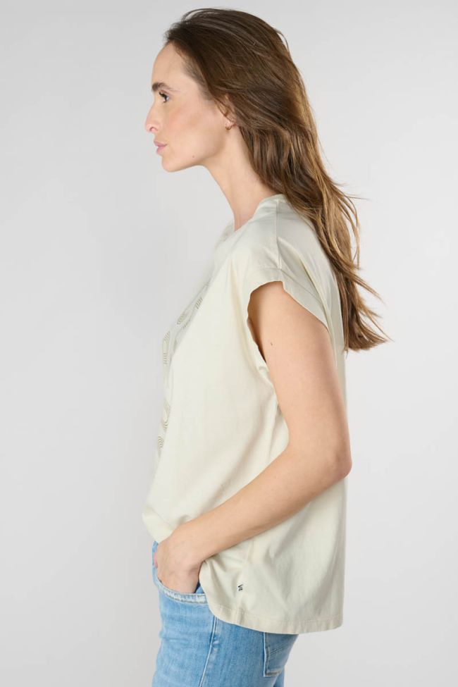 T-shirt Gardeni beige imprimé