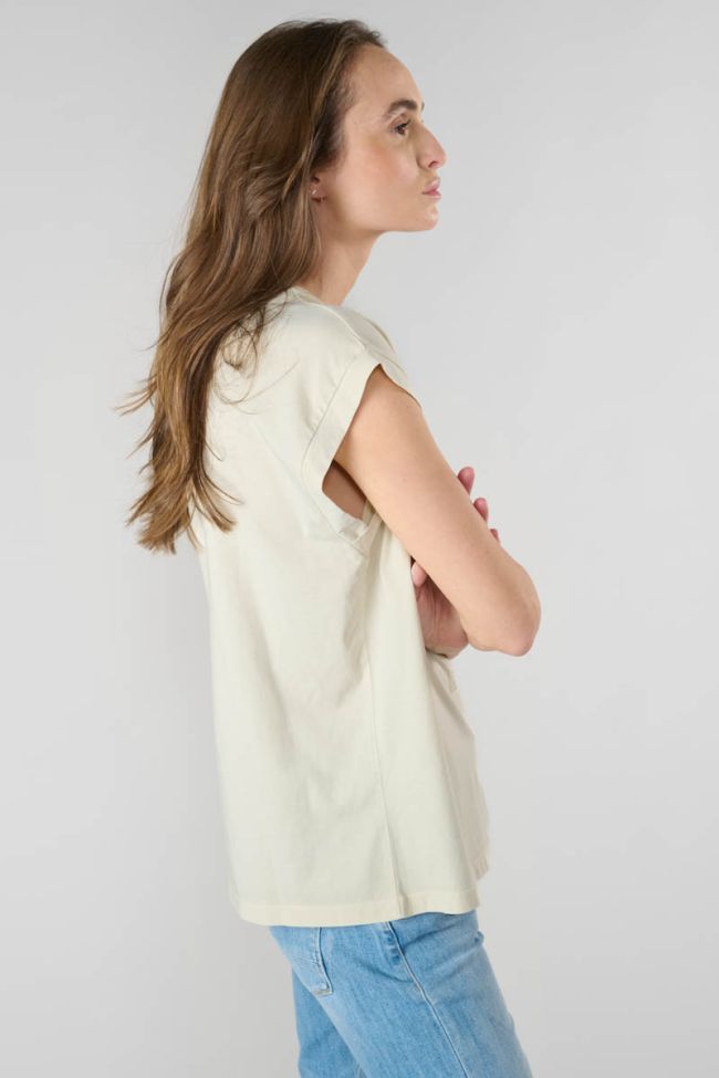 T-shirt Gardeni beige imprimé