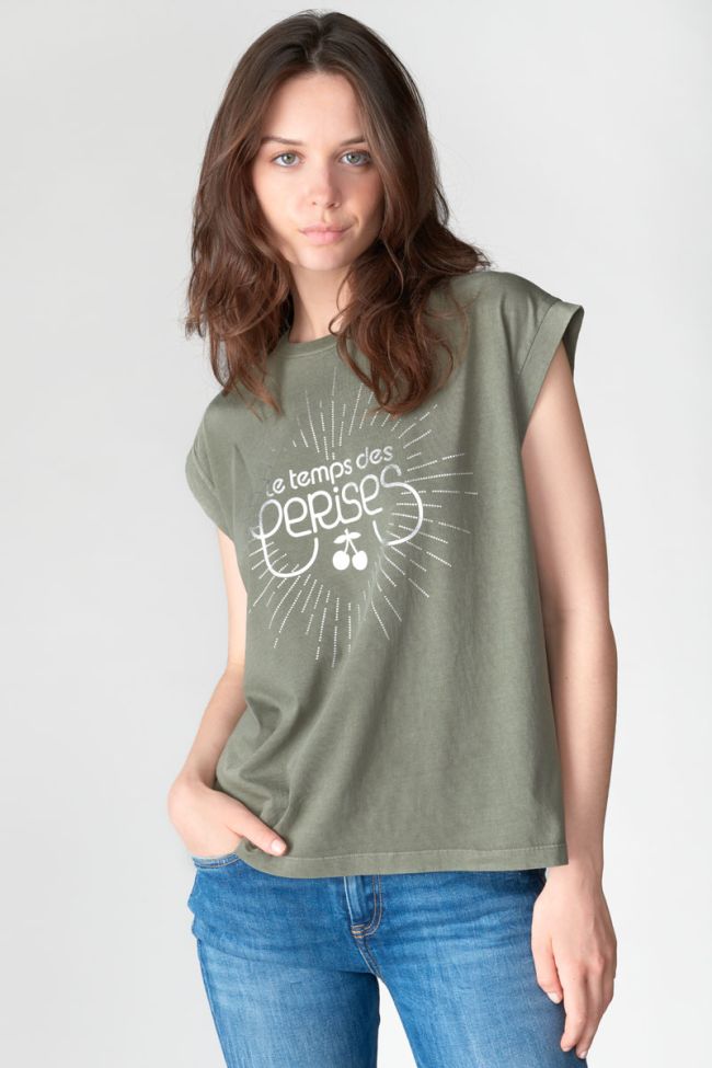 T-shirt Hutch kaki imprimé