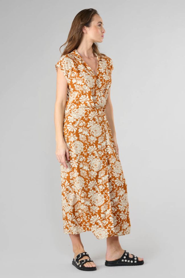 Robe Joubarb à motif fleuri ocre