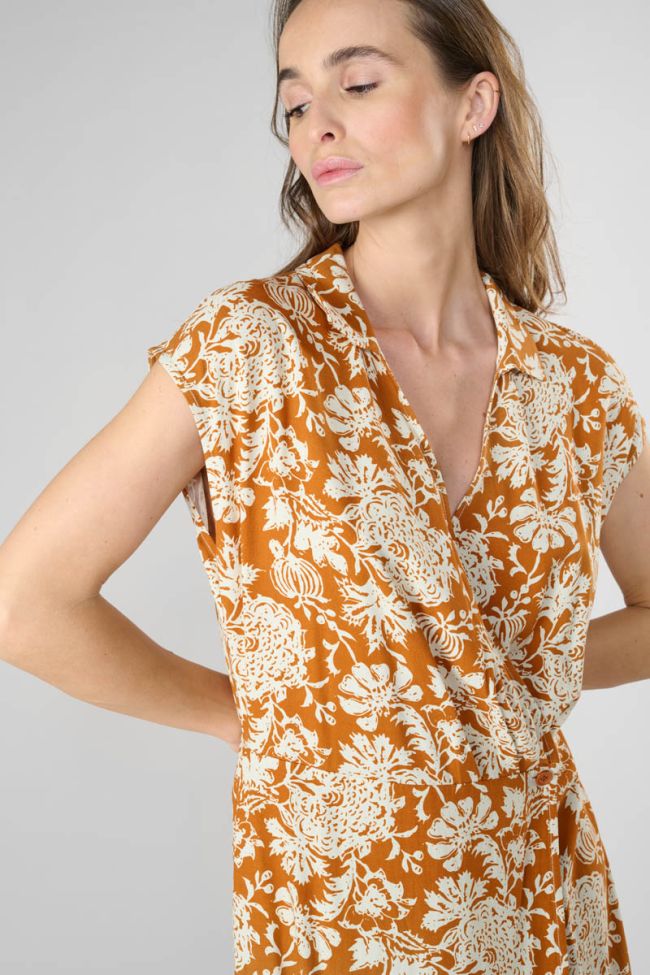 Robe Joubarb à motif fleuri ocre