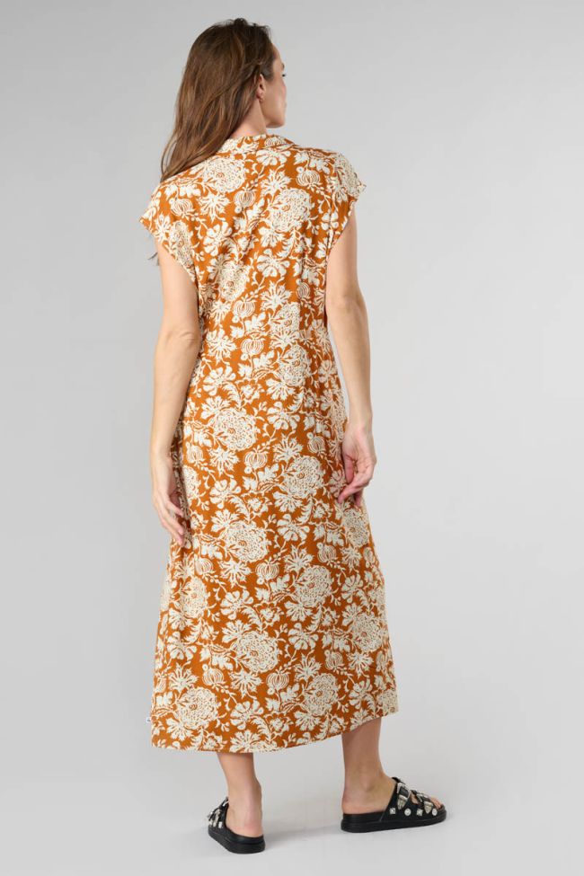 Robe Joubarb à motif fleuri ocre