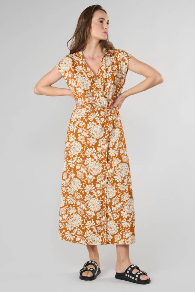 Robe Joubarb à motif fleuri ocre