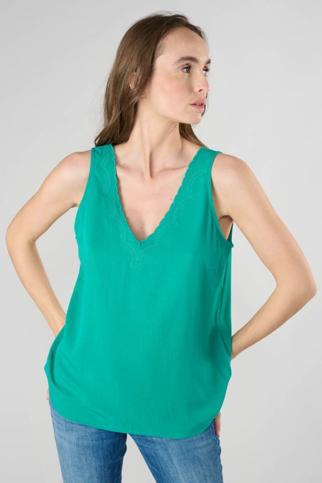 Top Marjoli en tencel vert émeraude
