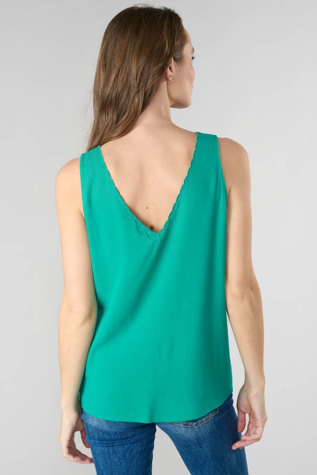 Top Marjoli en tencel vert émeraude
