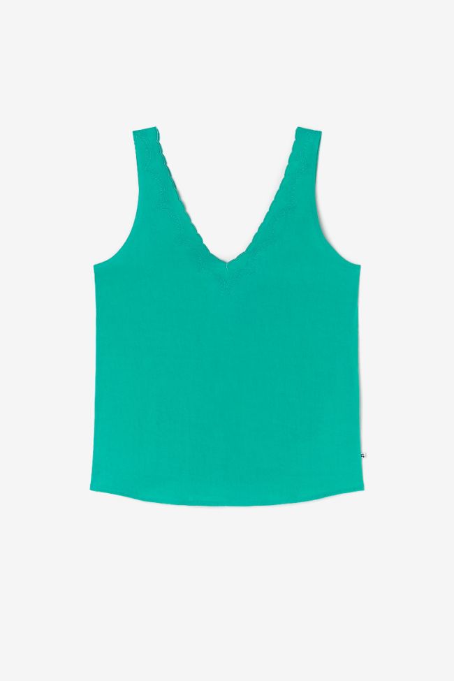 Top Marjoli en tencel vert émeraude
