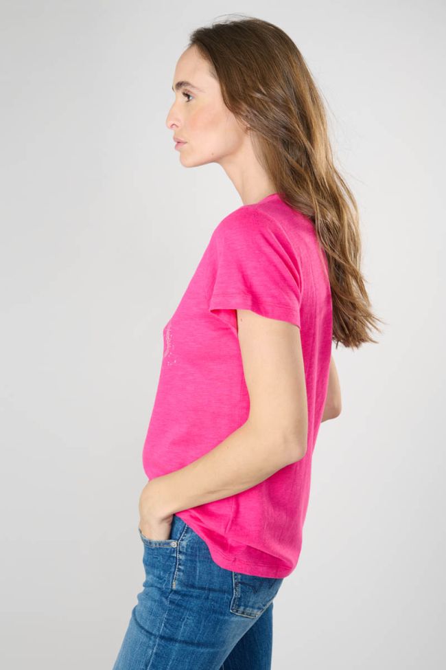 T-shirt Marty fuchsia imprimé