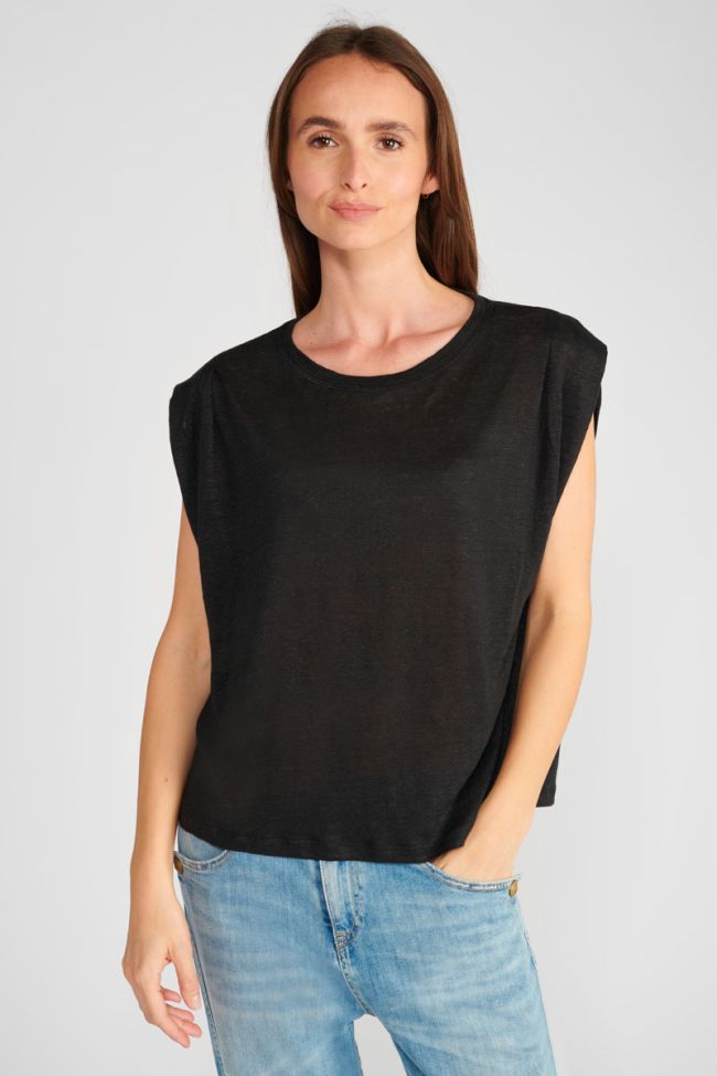 T-shirt Muflier en lin noir