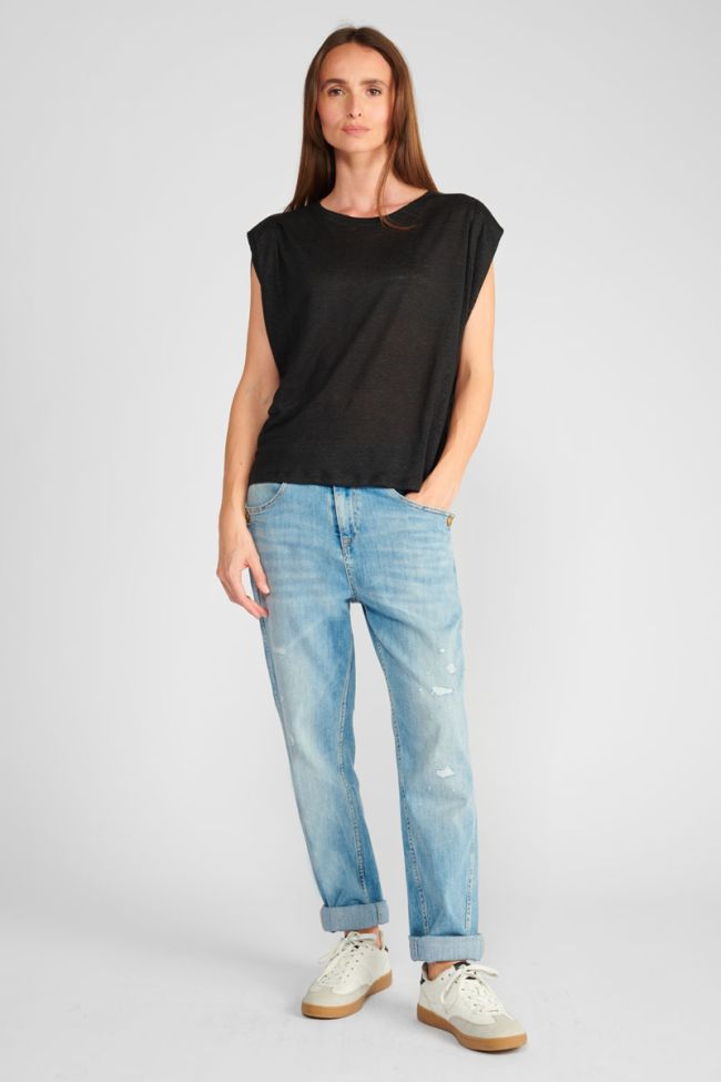 T-shirt Muflier en lin noir