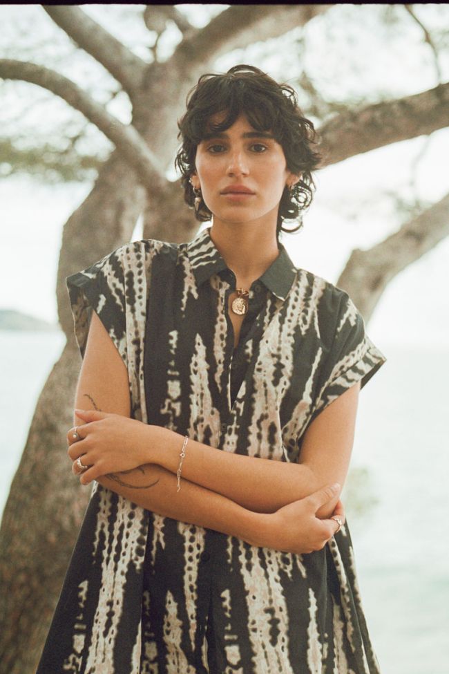 Chemise Natali tie and dye noir