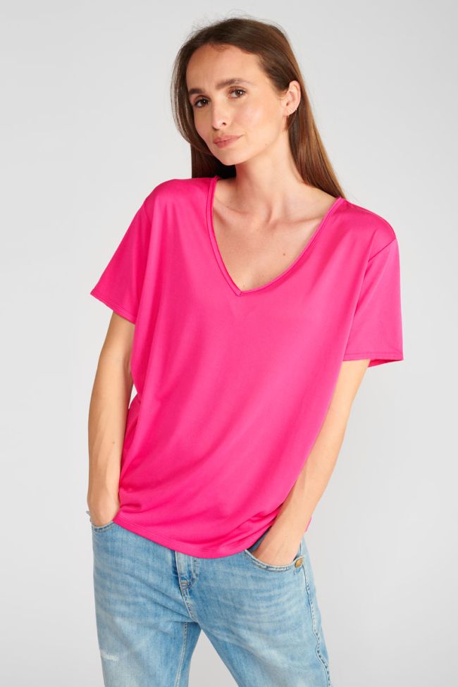 T-shirt Parodia fuchsia brodé