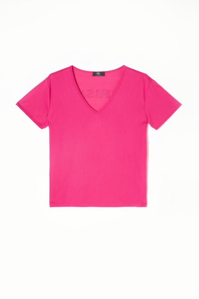 T-shirt Parodia fuchsia brodé