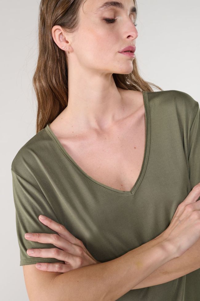 T-shirt Parodia kaki brodé 