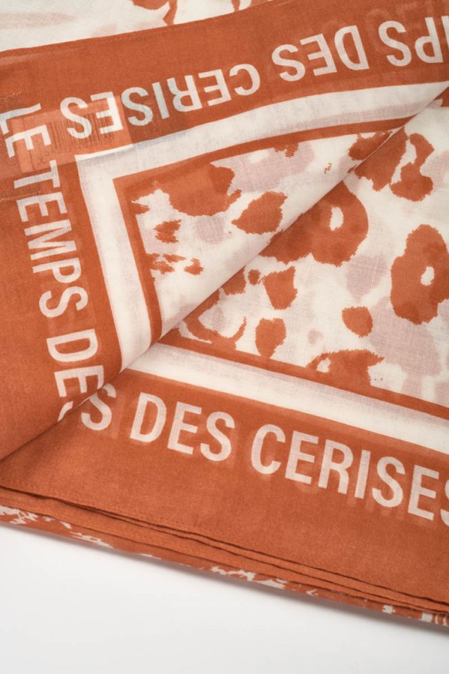 Foulard Pivoine orange à motif