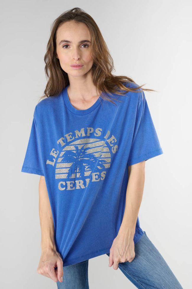 T-shirt Riley bleu imprimé