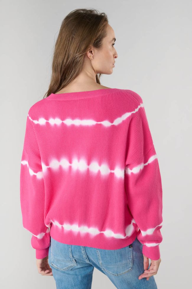 Pull Sureau fuchsia tie and dye