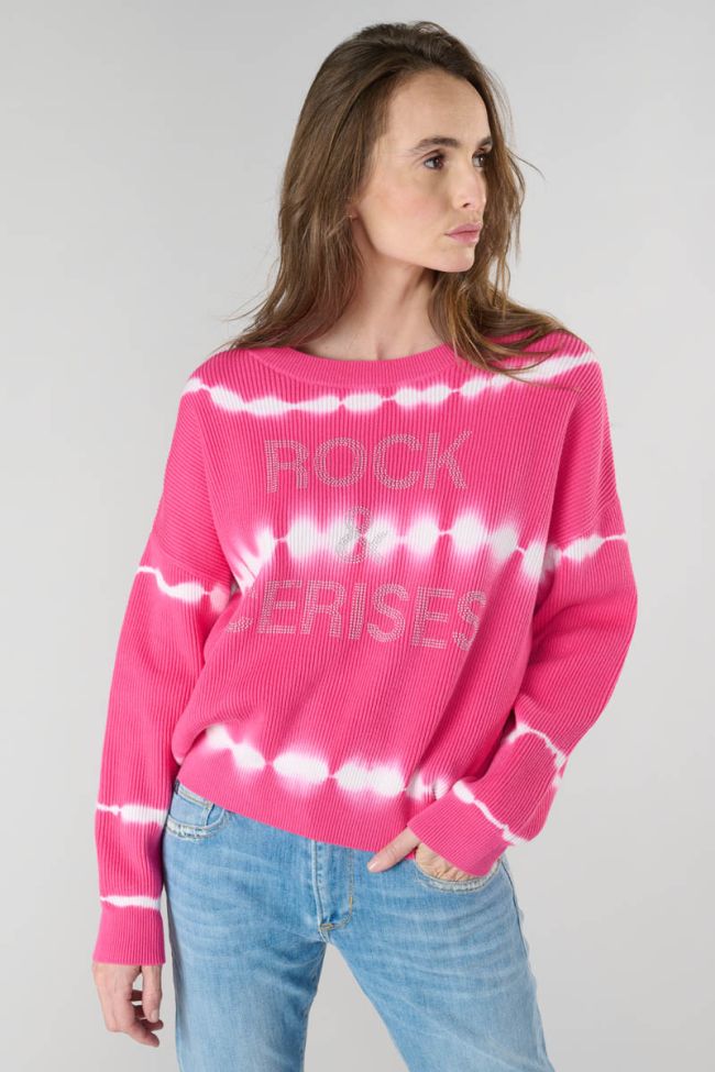 Pull Sureau fuchsia tie and dye