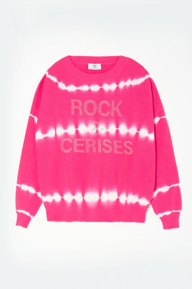 Pull Sureau fuchsia tie and dye