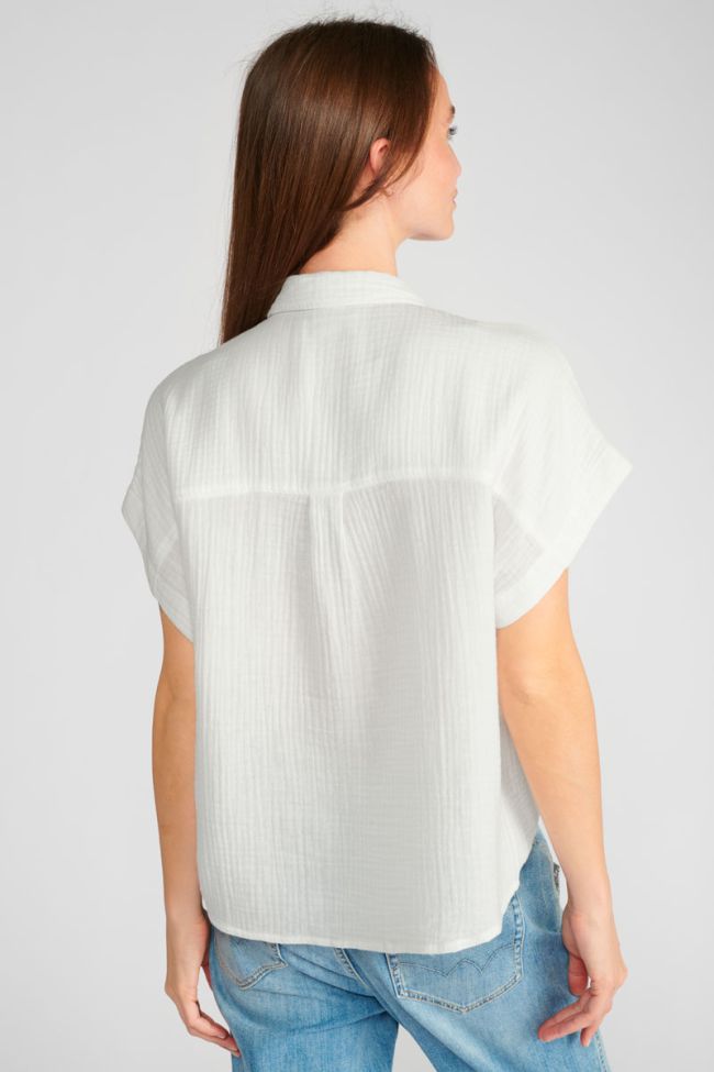 Chemise Weigela blanche en gaze de coton