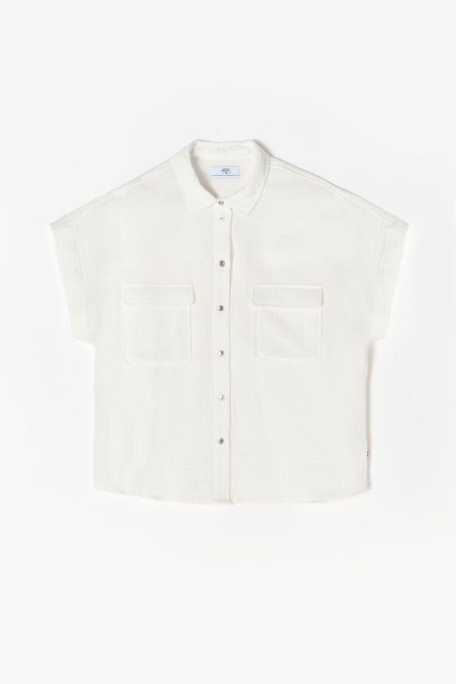 Chemise Weigela blanche en gaze de coton