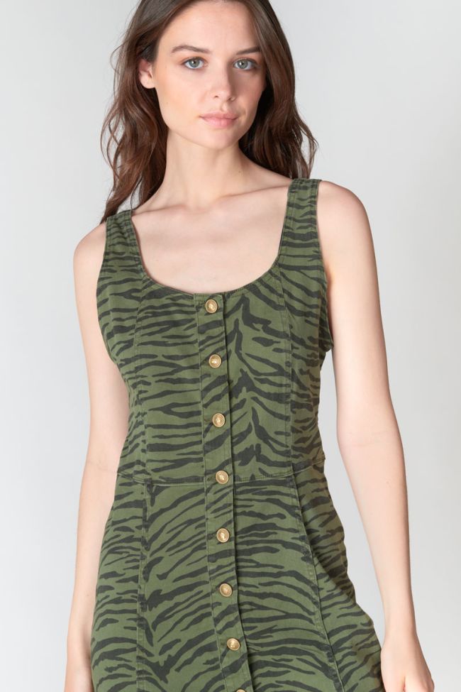 Robe Zerana en jeans kaki zébré