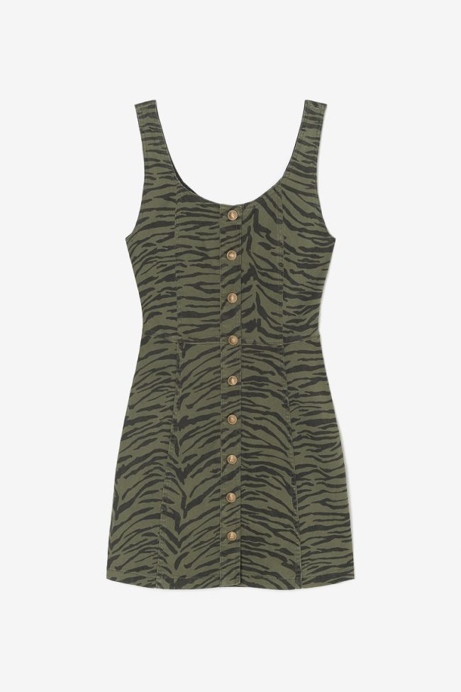 Robe Zerana en jeans kaki zébré