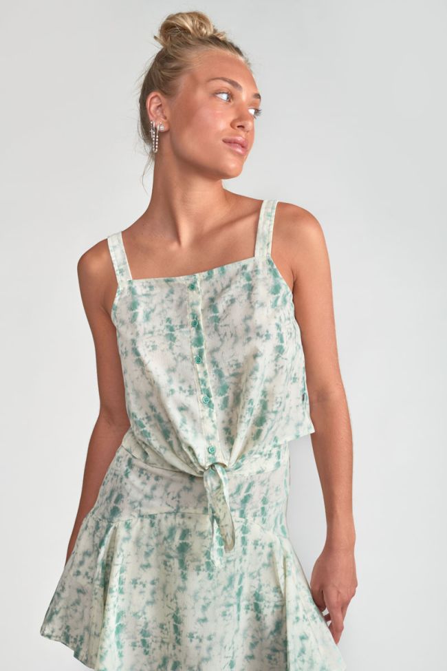 Top court Joanigi tie and dye vert d'eau