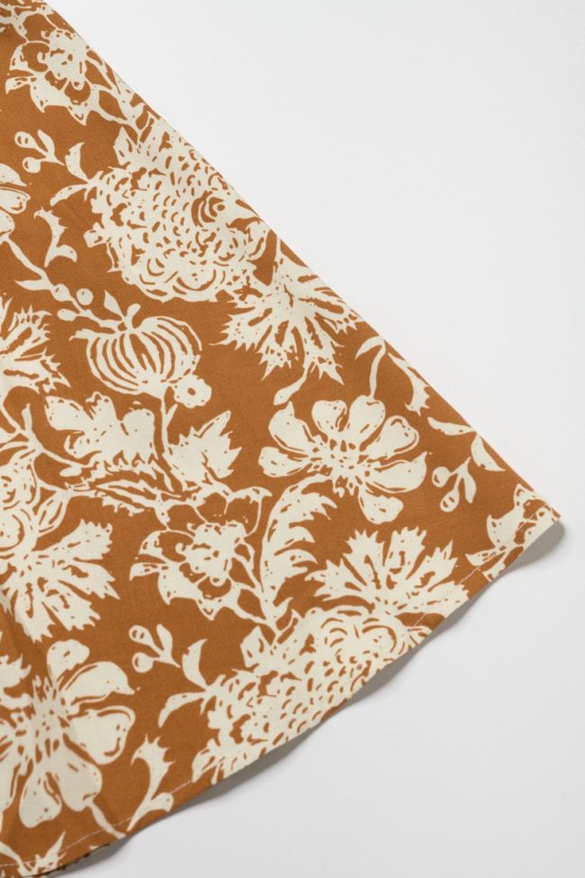 Robe Joubarbgi à motif fleuri ocre