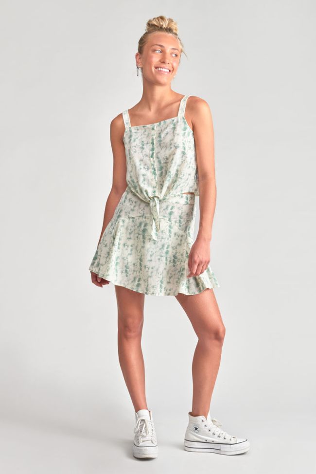 Jupe short Merilgi à motif tie and dye vert d'eau