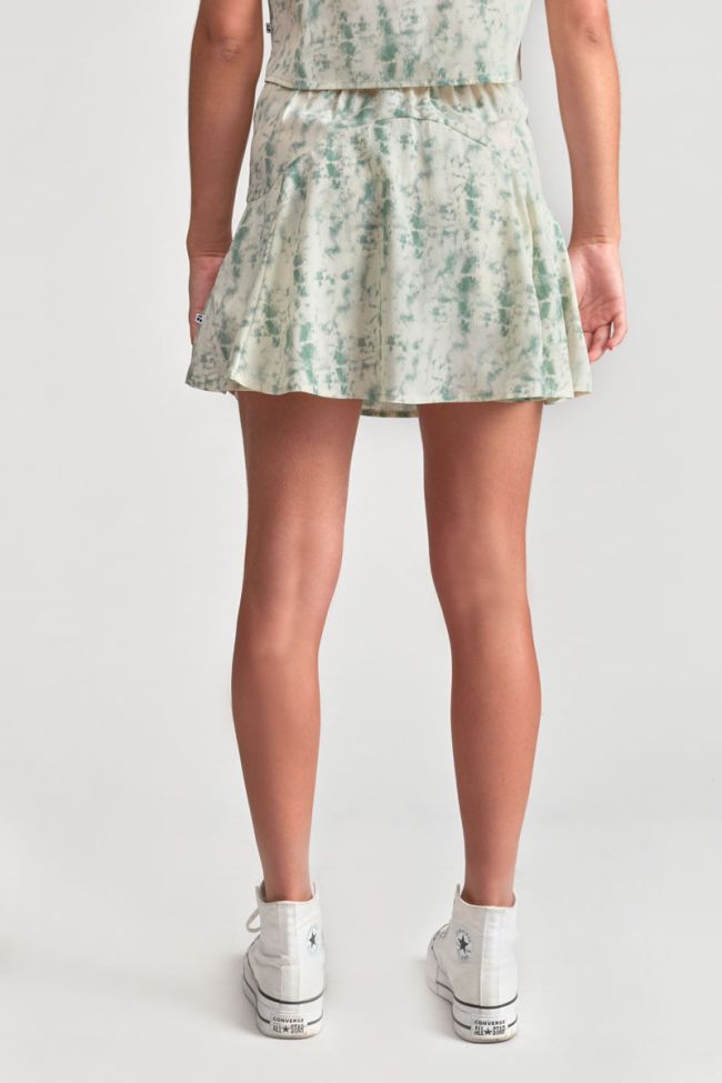 Jupe short Merilgi à motif tie and dye vert d'eau