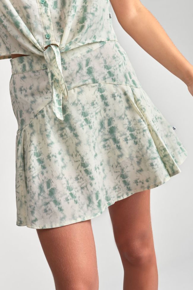 Jupe short Merilgi à motif tie and dye vert d'eau