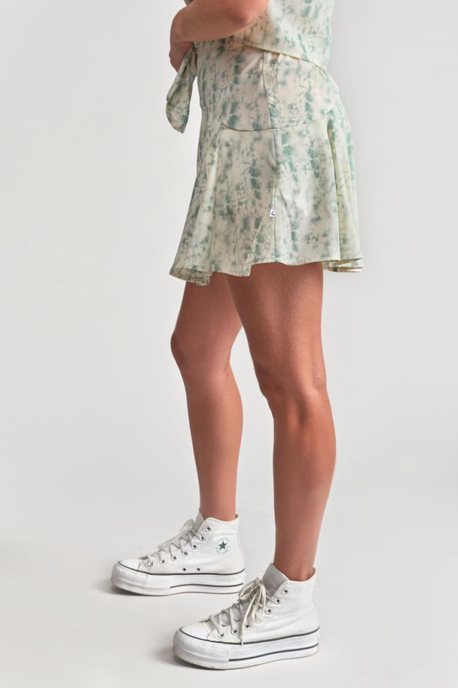 Jupe short Merilgi à motif tie and dye vert d'eau