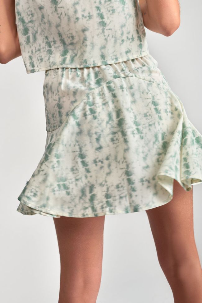 Jupe short Merilgi à motif tie and dye vert d'eau