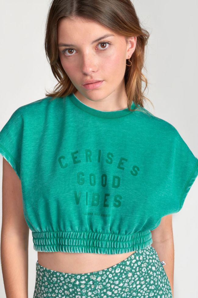 Sweat court Naellegi vert menthe