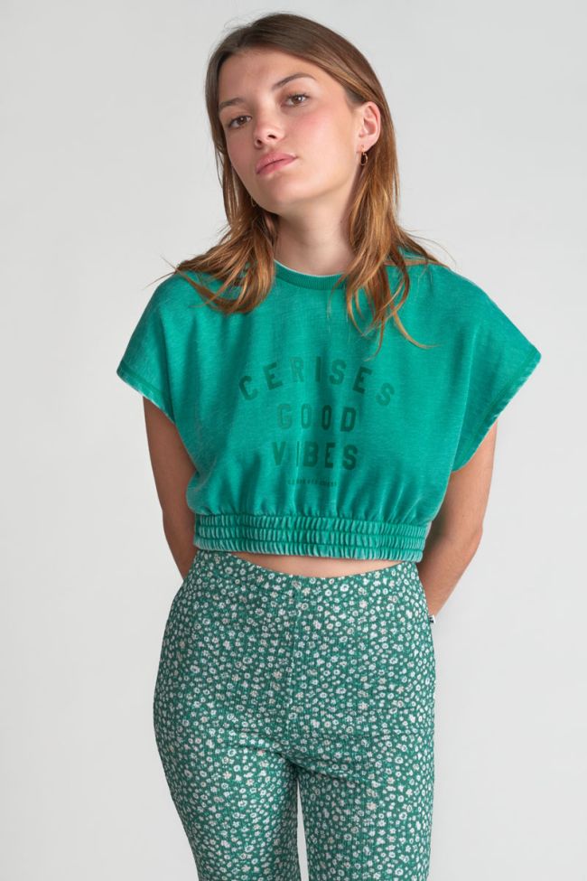 Sweat court Naellegi vert menthe