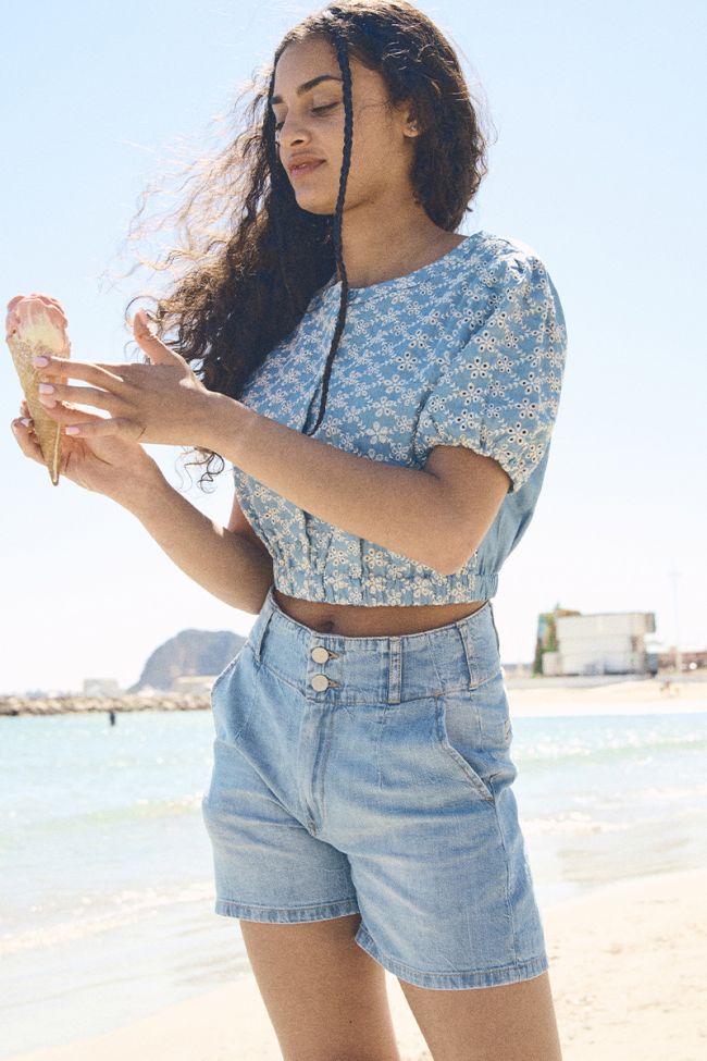 Short Pelham en jeans bleu clair