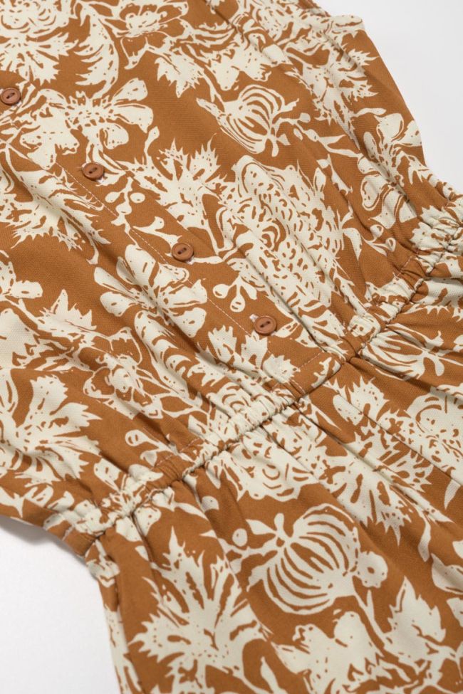 Combinaison Sanahgi à motif fleuri ocre