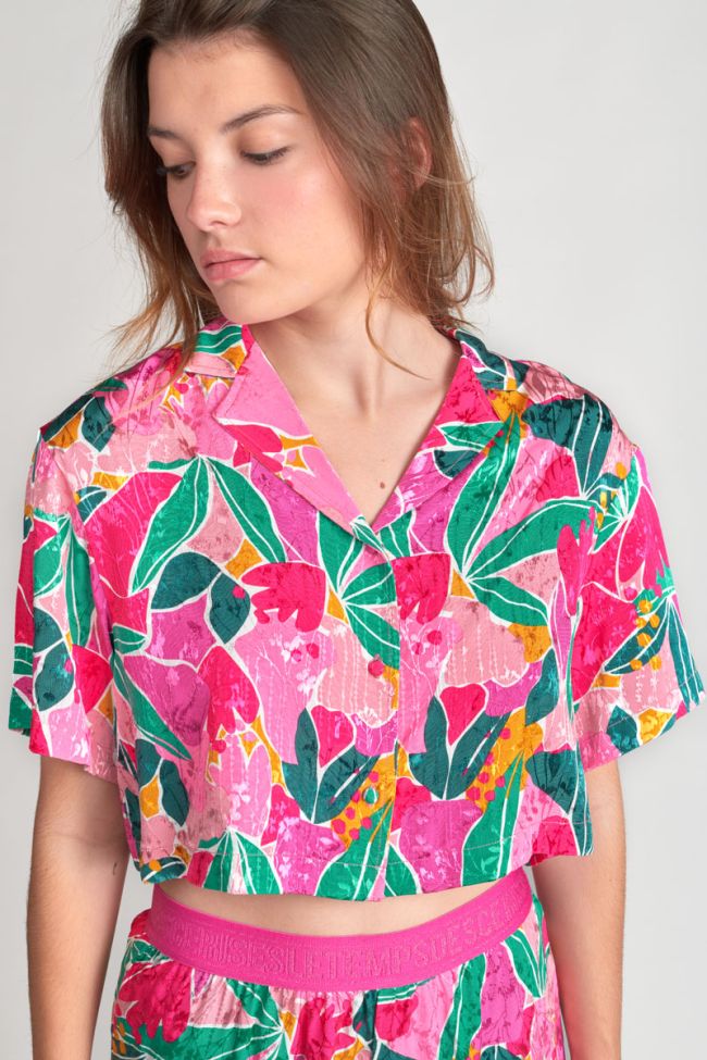 Chemise Saugegi fushia à motif fantaisie