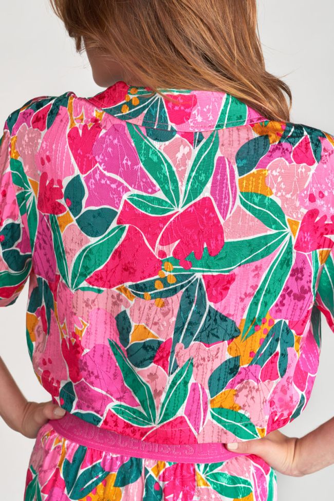 Chemise Saugegi fushia à motif fantaisie