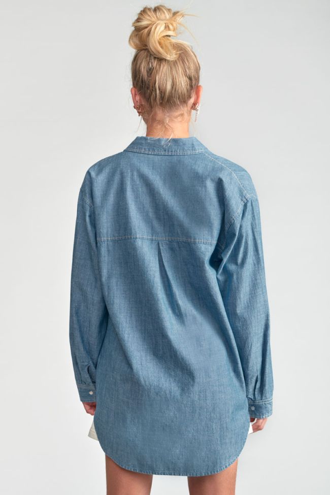 Chemise oversize Ziagi bleu denim