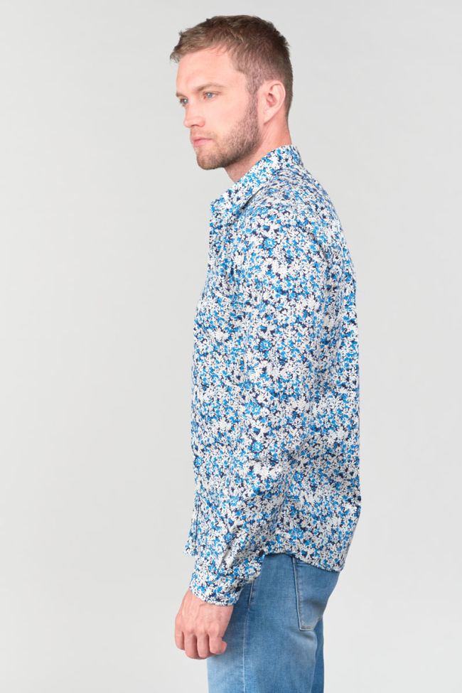 Chemise Arias à motif fleuri bleu