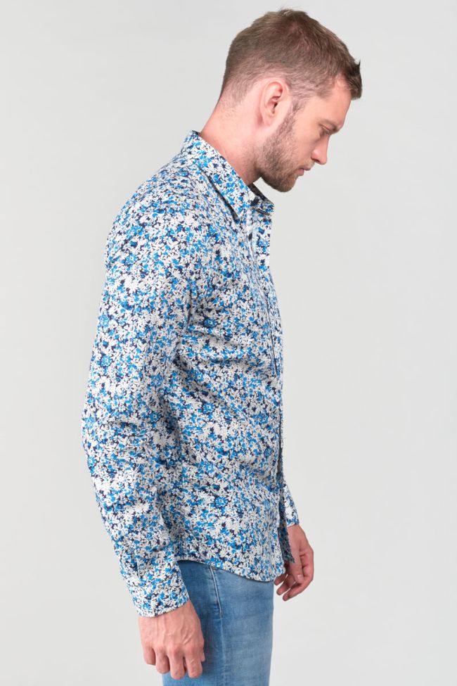 Chemise Arias à motif fleuri bleu